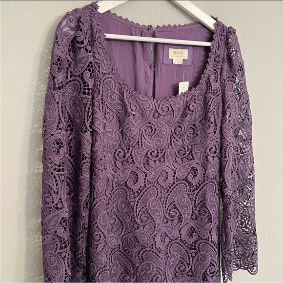 Maeve by Anthropologie Lace Mini Dress Lavender Purple Size 2 NWT - Picture 7 of 10